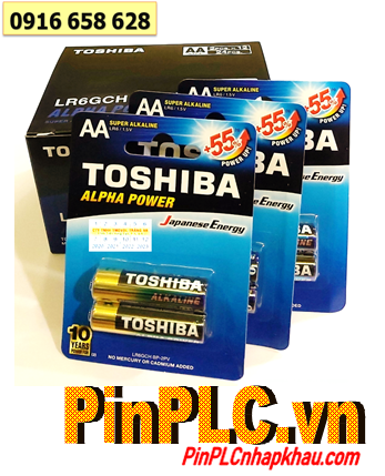 COMBO 1 HỘP 12vỉ (24viên) Pin AA 1.5v Super Alkaline Toshiba Alpha LR6GCH BP-2PV _Giá chỉ 288.000/Hộp